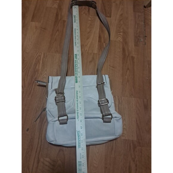 Simply Noelle Backpack Womens Beige Large Purse Bag Pockets Top Flap Snaps Zip - Picture 12 of 16